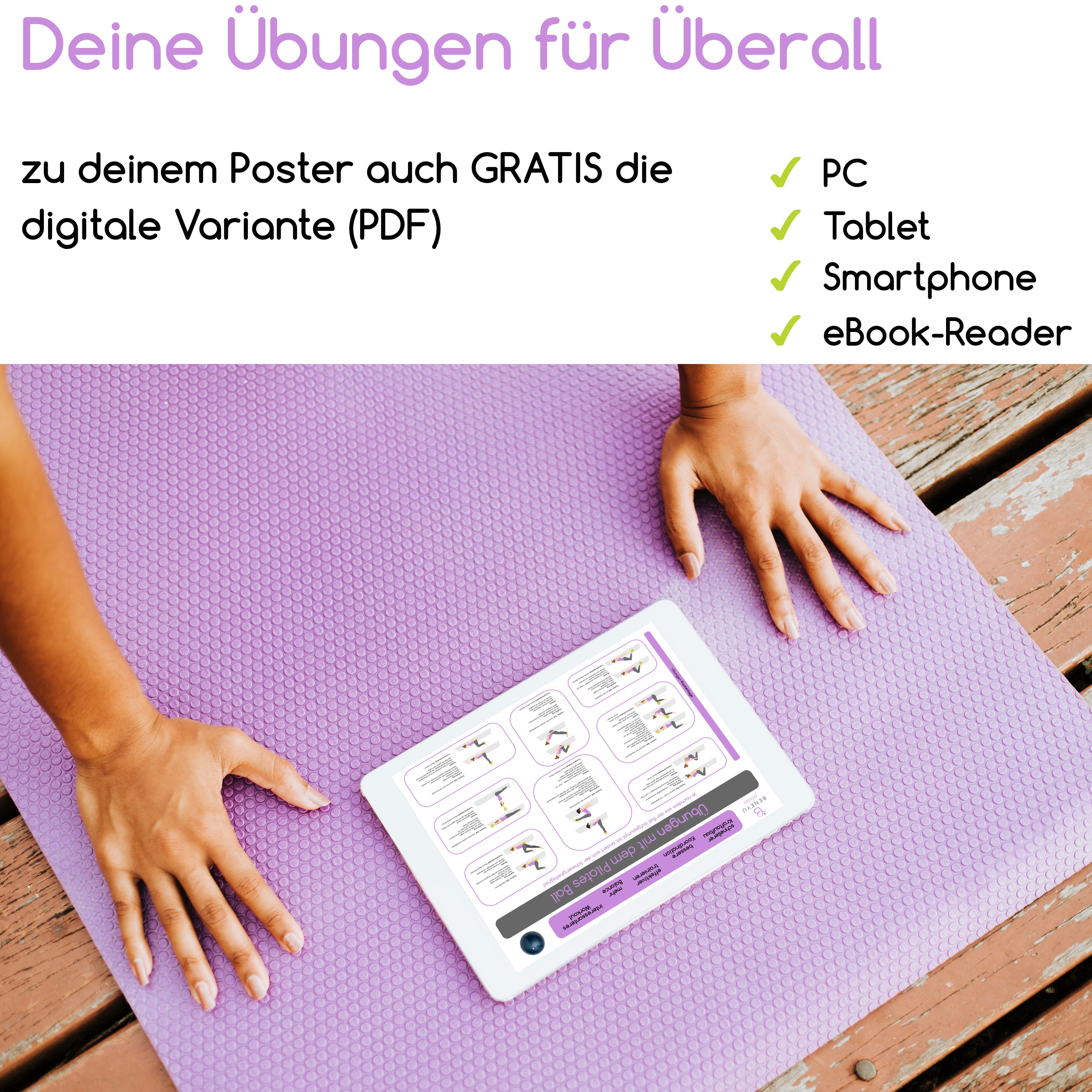 Poster - Pilates Ball Übungen (23cm) - DIN A2