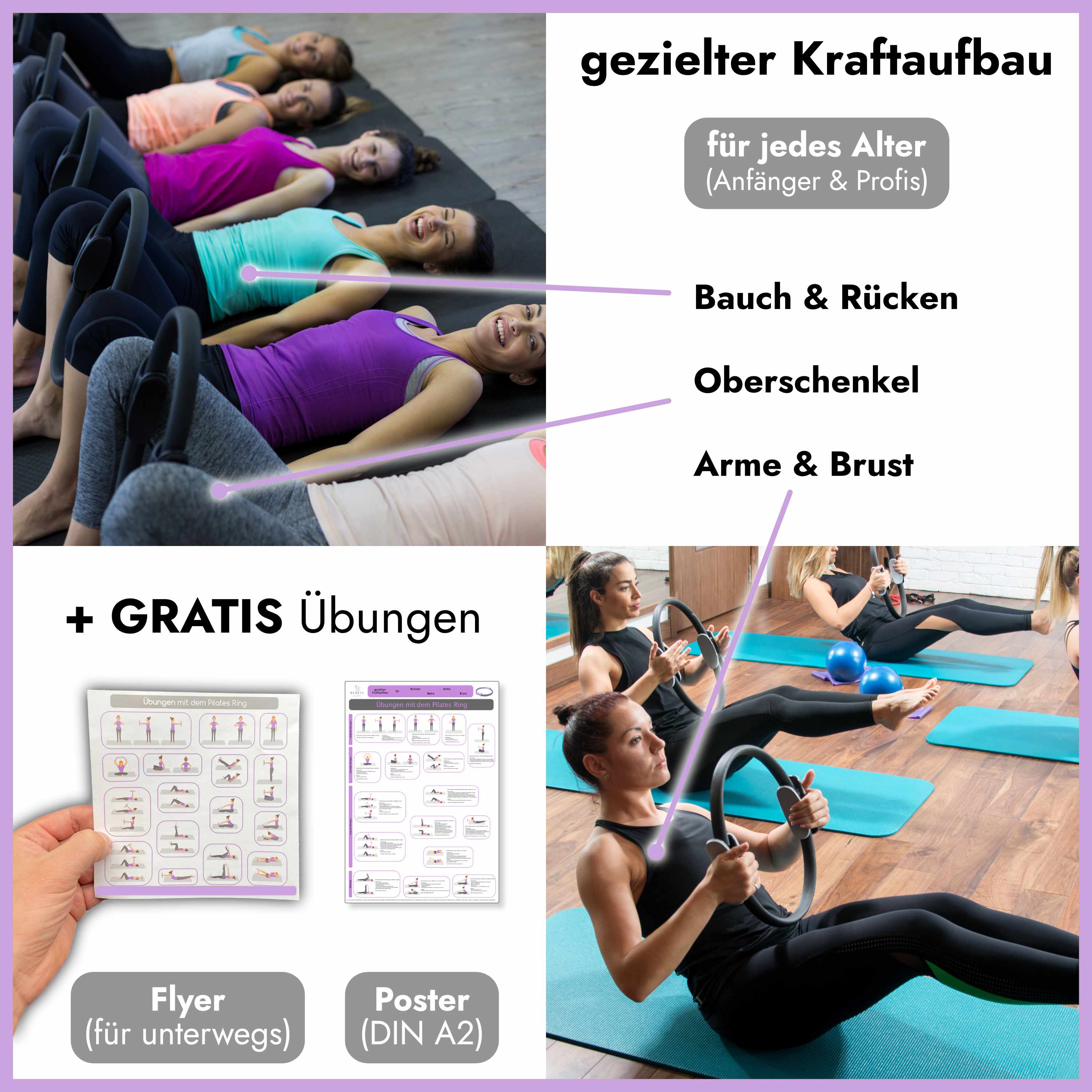 Rutschfester & Superleichter Pilates Ring - Oberschenkeltrainer